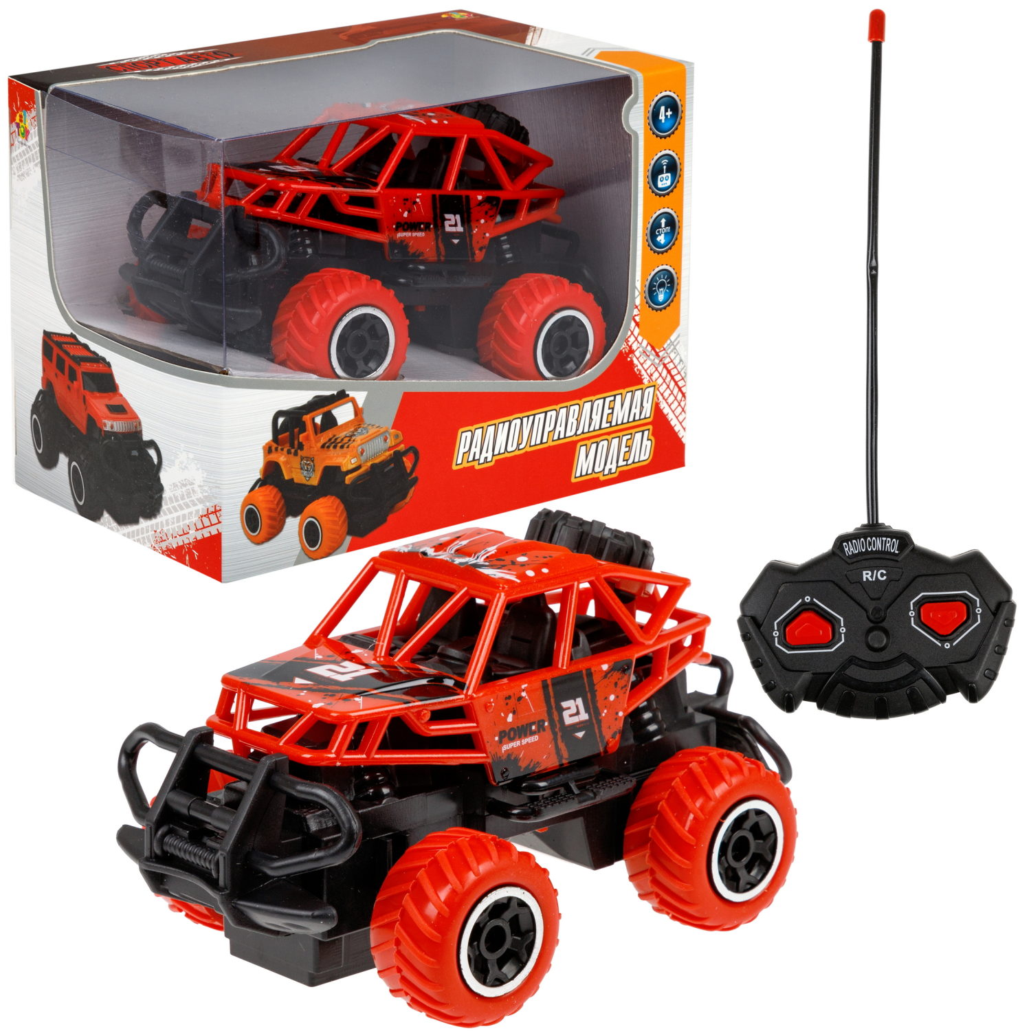 Машинка 1toy Т24277-1 Спортавто багги на радиоуправлении красный машинка на пульте управления s s toys монстр трак мини на радиоуправлении игрушечная