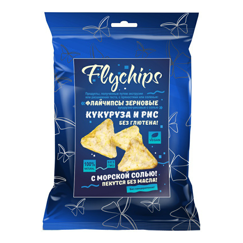 Флайчипсы кукурузно-рисовые Flychips с морской солью 40 г