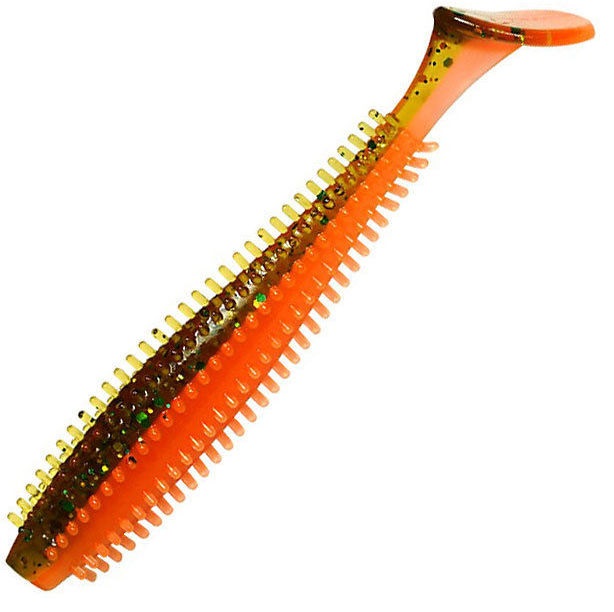 

Виброхвост Kosadaka Spikey Shad 120, 4шт, цвет DM, Черный;оранжевый, Spikey Shad
