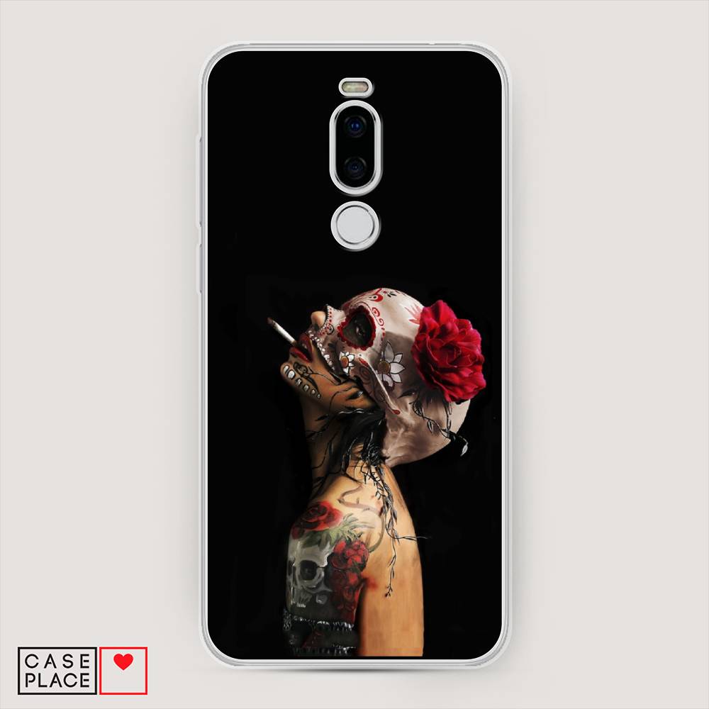 

Чехол Awog на Meizu X8 "Девушка с черепом", Черный;красный;бежевый, 72950-9