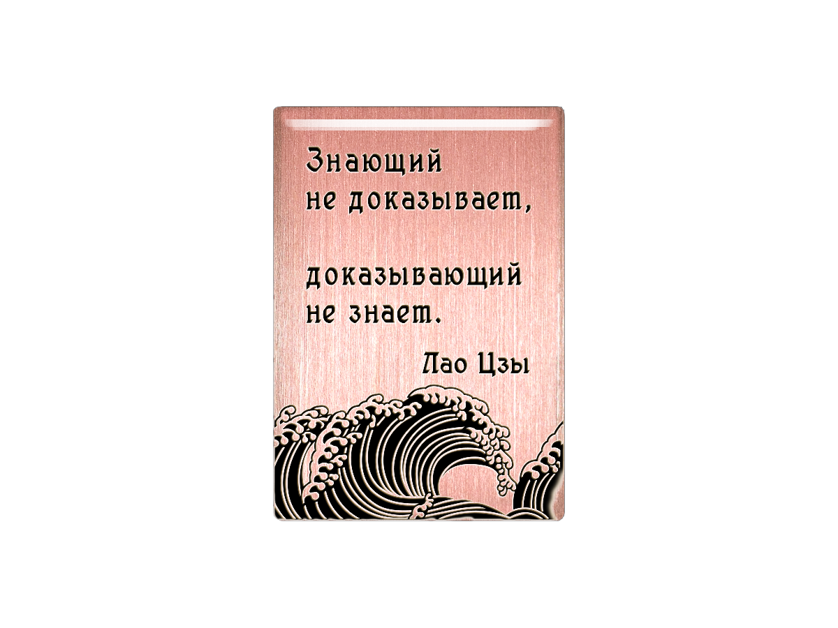 

Магнит Знающий не доказывает, доказывающий не знает Лао-Цзы, Т18.195.01.00