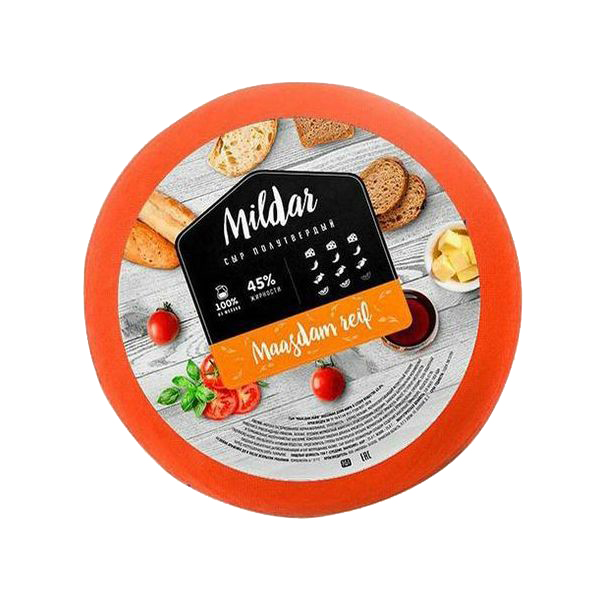 

Сыр твердый Mildar Маасдам Premier 45% БЗМЖ
