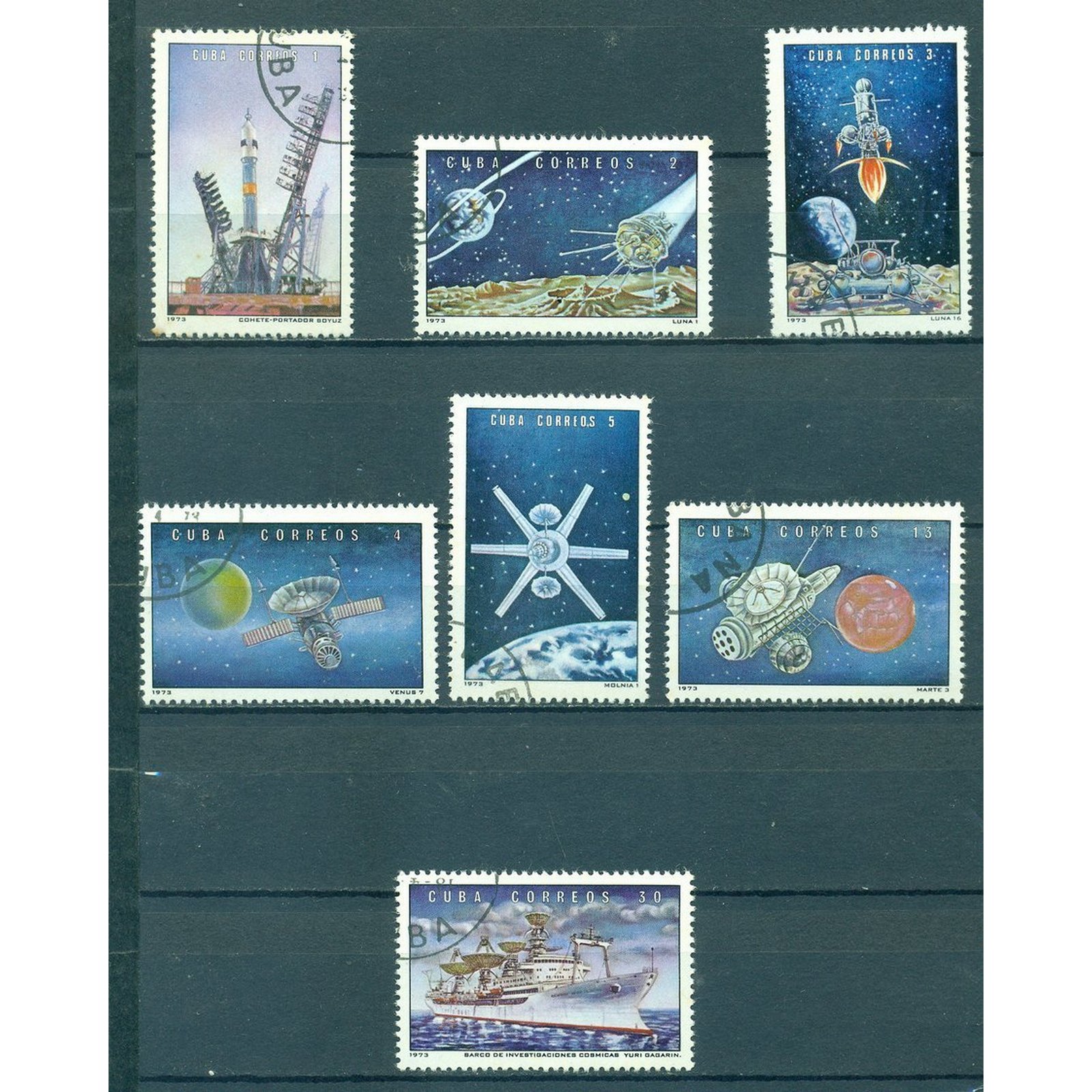 

Почтовые марки Куба День космонавтики - Российское космическое исследование Космос