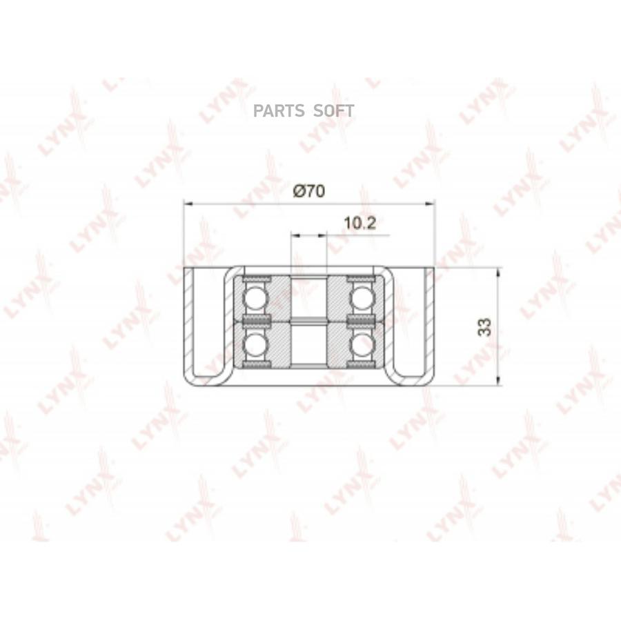 

LYNXAUTO PB-7033 Ролик руч.ремня TOYOTA LAND CRUISER PRADO 120 2002-2009 1шт