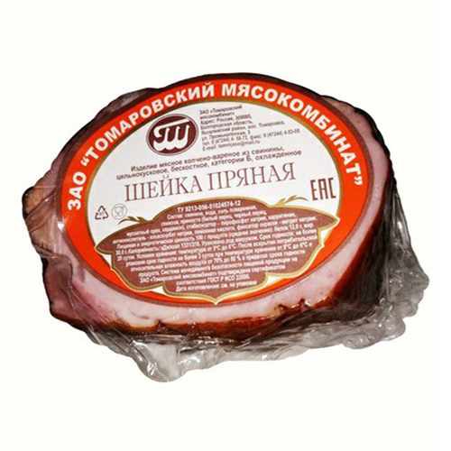 

Шейка варено-копченая Томаровский МК Пряная +-1 кг