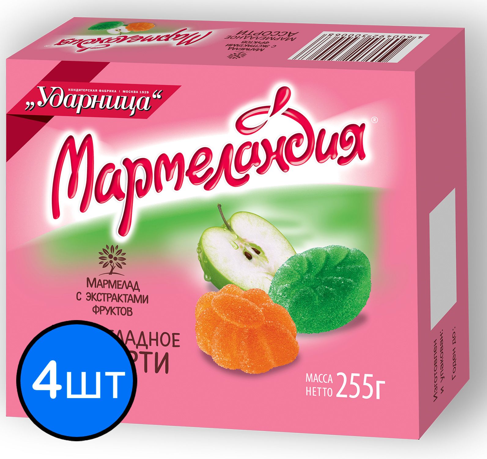 Мармеладное ассорти Мармеландия 255г х 4шт 1108₽