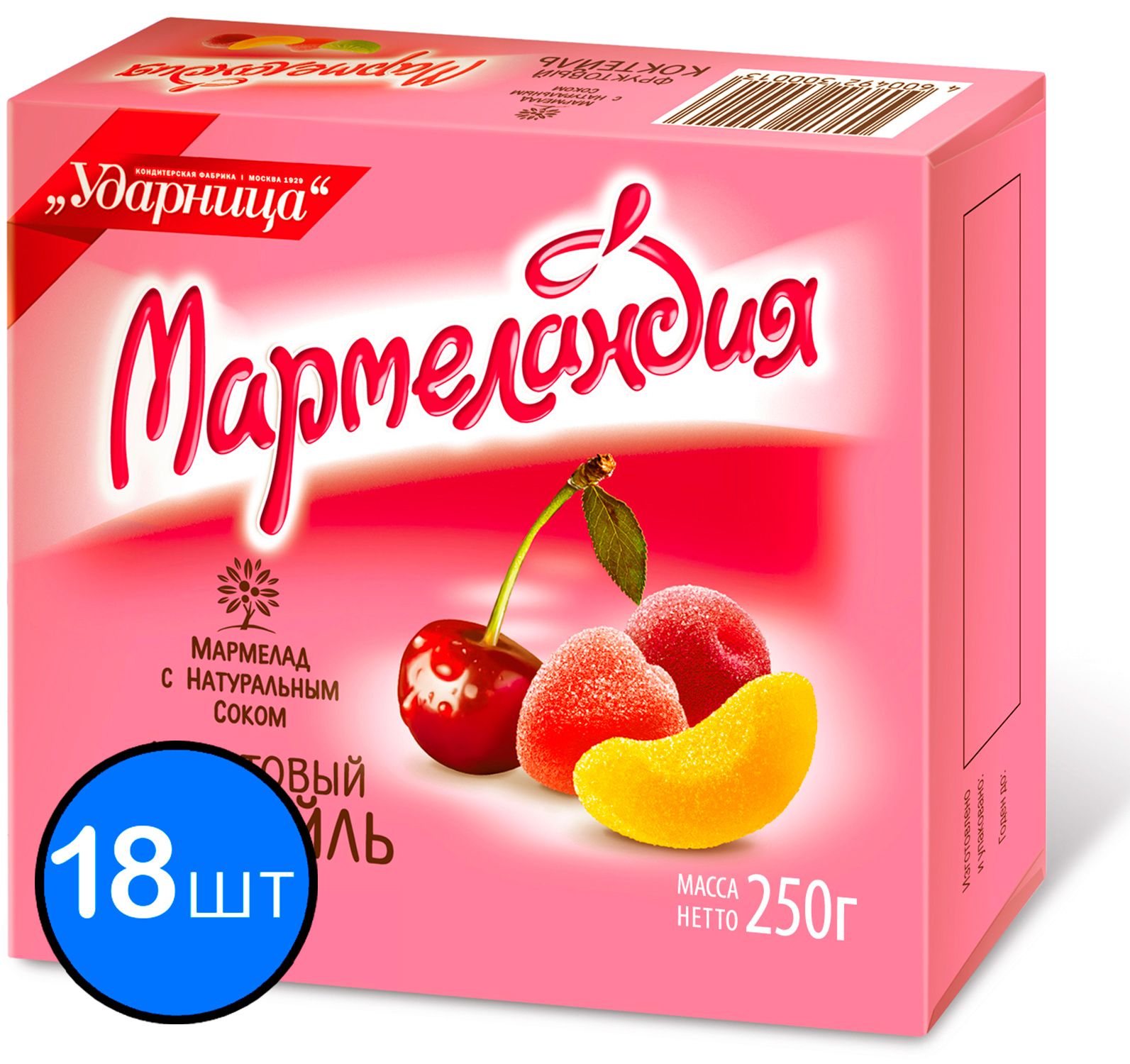 

Мармелад Фруктовый коктейль "Мармеландия", 250г х 18шт