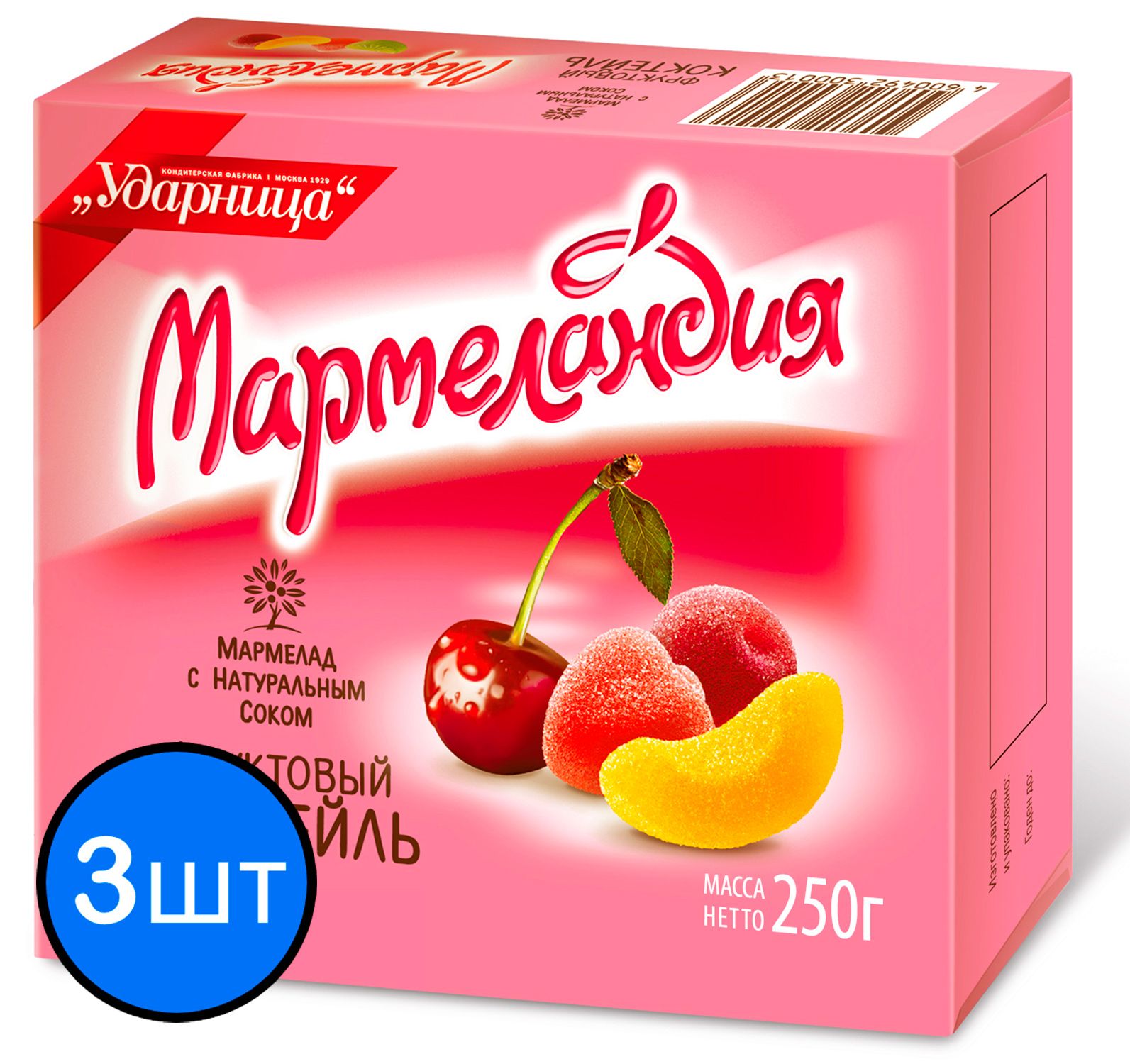 

Мармелад Фруктовый коктейль "Мармеландия", 250г х 3шт