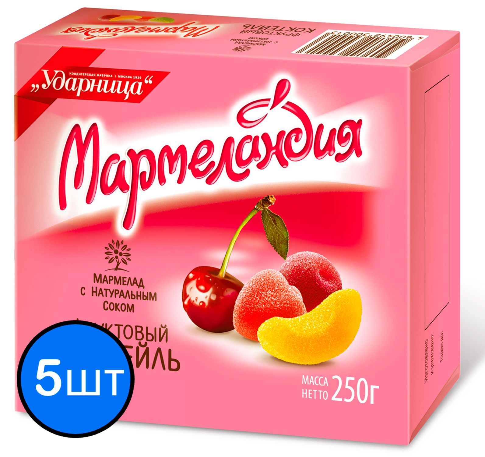

Мармелад Фруктовый коктейль "Мармеландия", 250г х 5шт