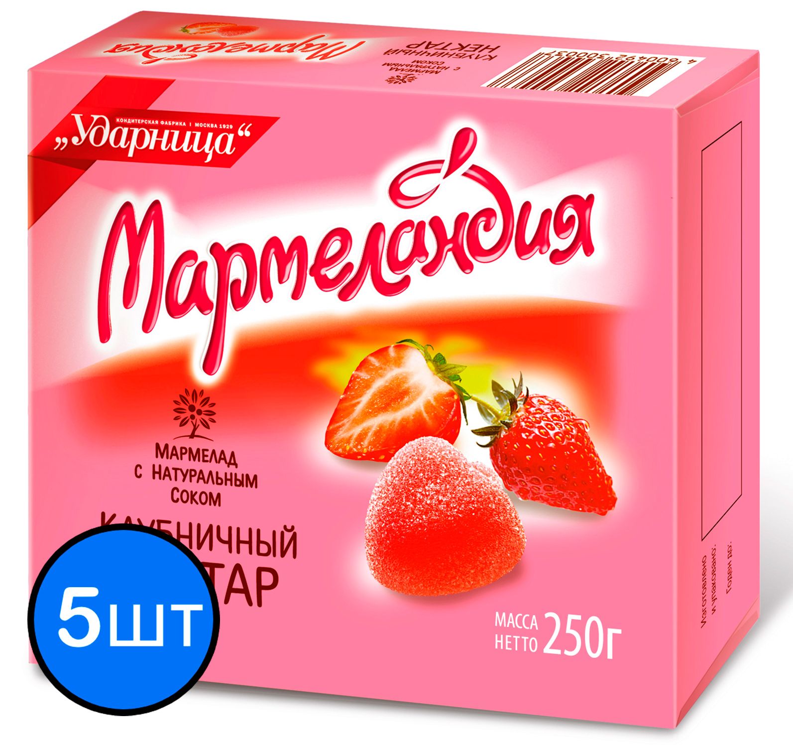 

Мармелад Клубничный Нектар "Мармеландия", 250г х 5шт