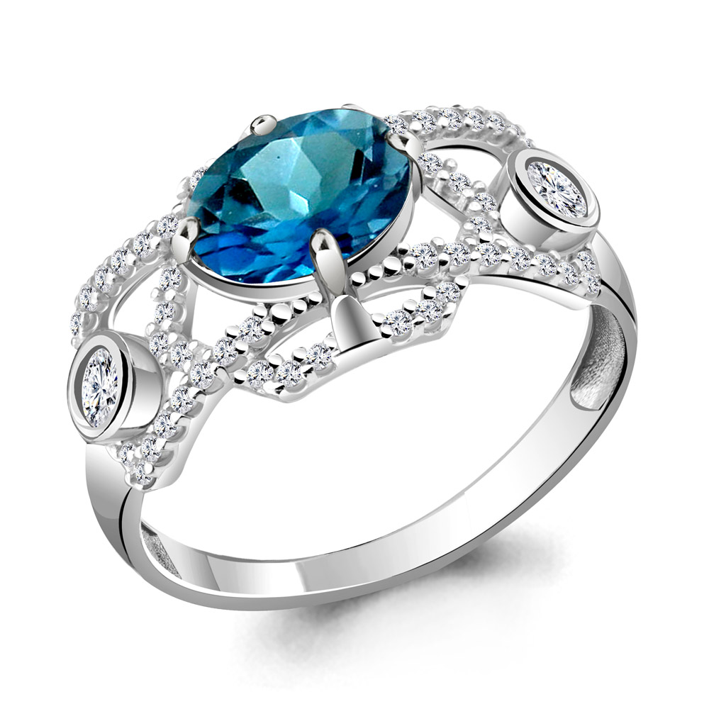 фото Кольцо из серебра с топазом р. 16,5 aquamarine 6557208а_925_р