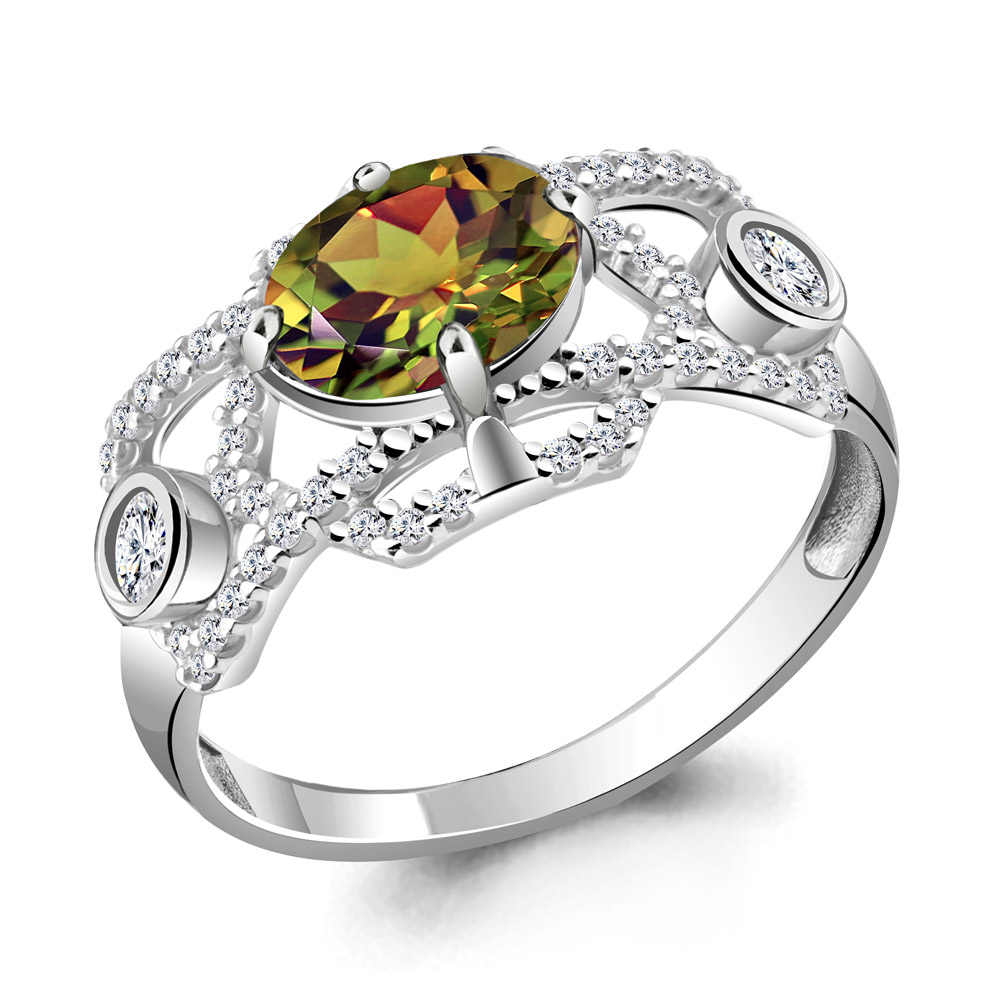 

Кольцо из серебра с султанитом р. , Aquamarine 6557219А_925_р, 6557219А_925_р