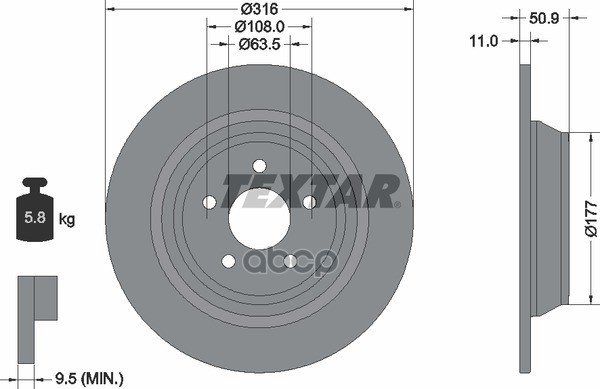 

Тормозный колодки Textar задний с покрытием Pro 92292503