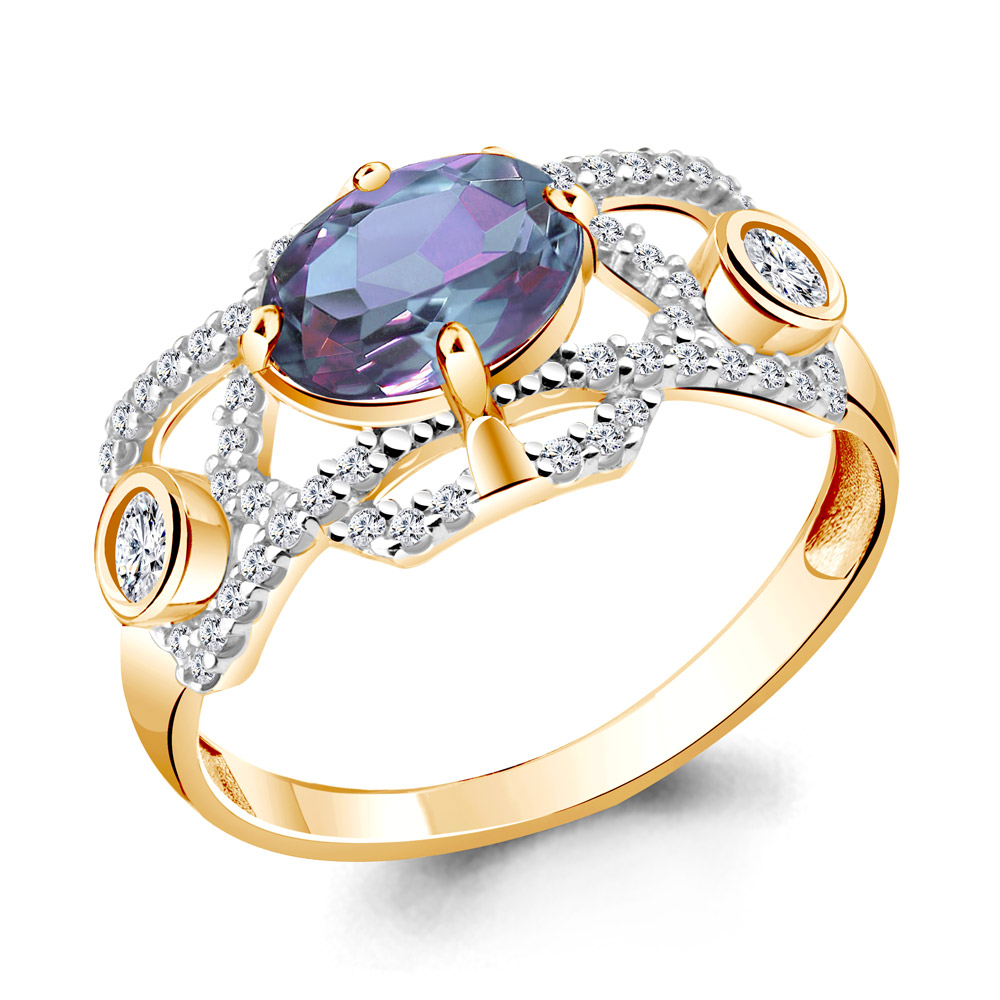 

Кольцо из серебра с алекситом р. , Aquamarine 6557225А_925_з, 6557225А_925_з