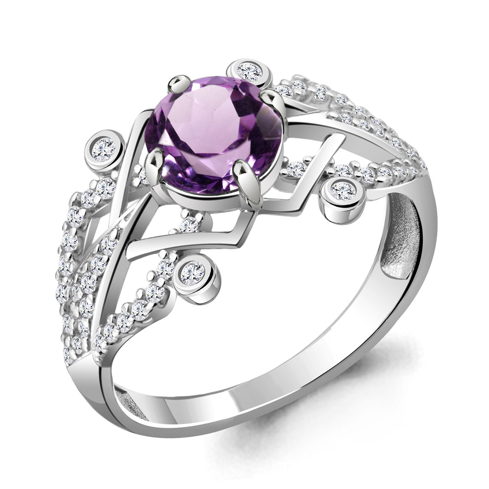 

Кольцо из серебра с аметистом р.  Aquamarine 6557304А_925_р, 6557304А_925_р