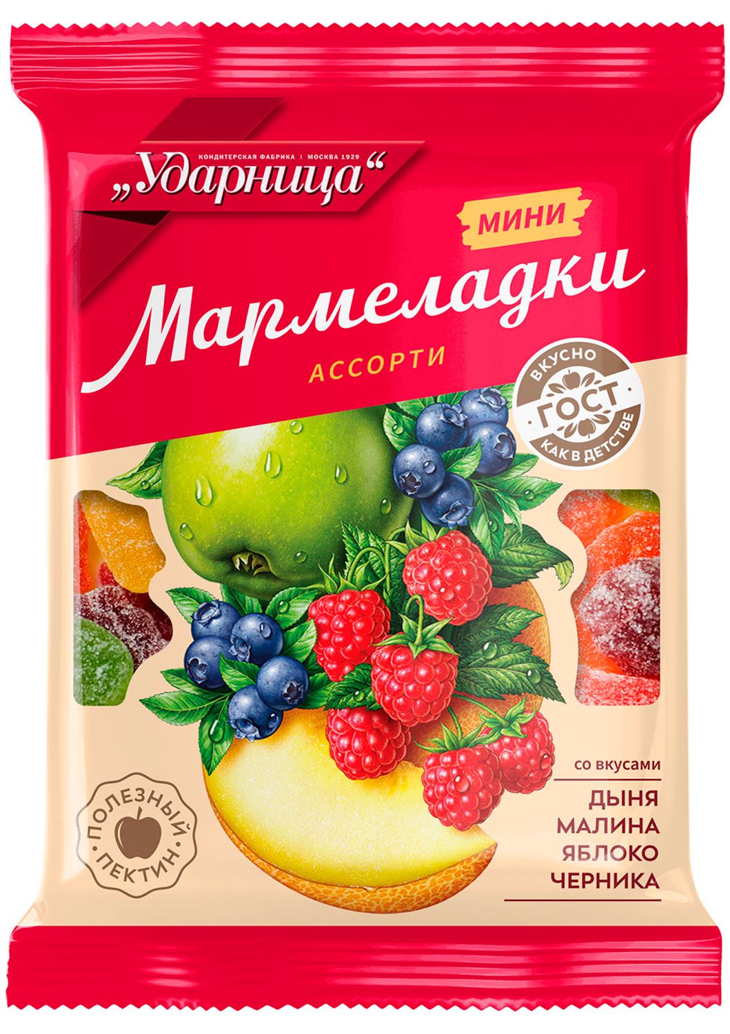 

Мармеладки мини Ассорти" Дыня, Малина, Яблоко, Черника Шармэль, 275г