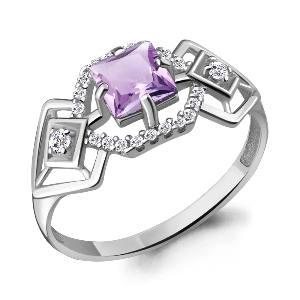 

Кольцо из серебра с аметистом р.  Aquamarine 6557404А_925_р, 6557404А_925_р