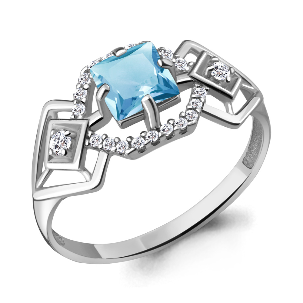 

Кольцо из серебра с топазом р. , Aquamarine 6557405А_925_р, 6557405А_925_р