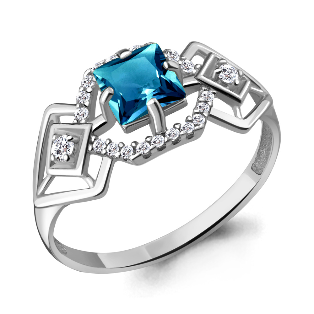 фото Кольцо из серебра с топазом р. 18,5 aquamarine 6557408а_925_р