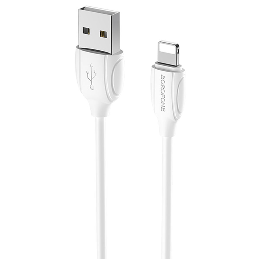 

Кабель Borofone BX19 Benefit, USB - Lightning, 2.4 А, 1 м, белый, BX19 Benefit