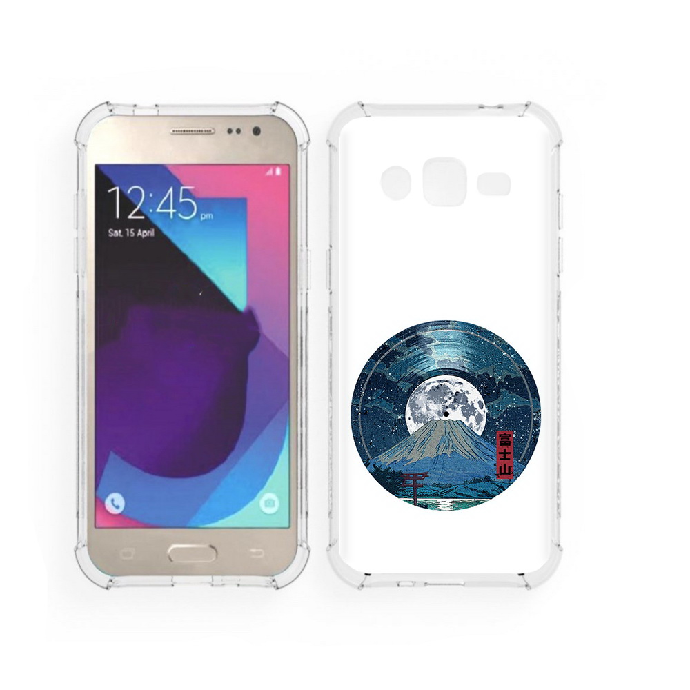 

Чехол MyPads Tocco для Samsung Galaxy J2 нарисованная виниловая гора с луной, Прозрачный, Tocco