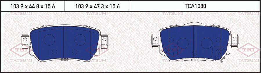 

Тормозные колодки Tatsumi задние дисковые TCA1080