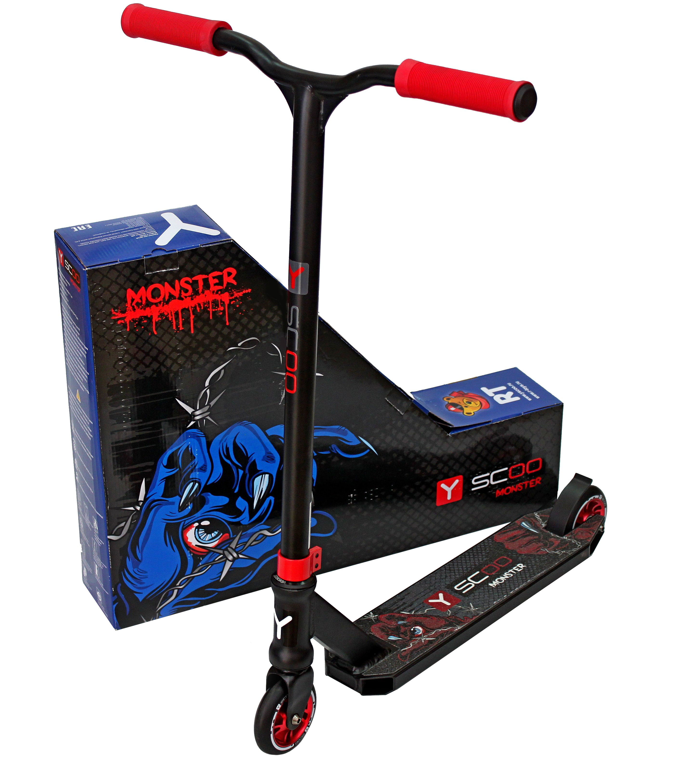 

Самокат трюковый Y-SCOO MONSTER 100 mm red, Красный;черный