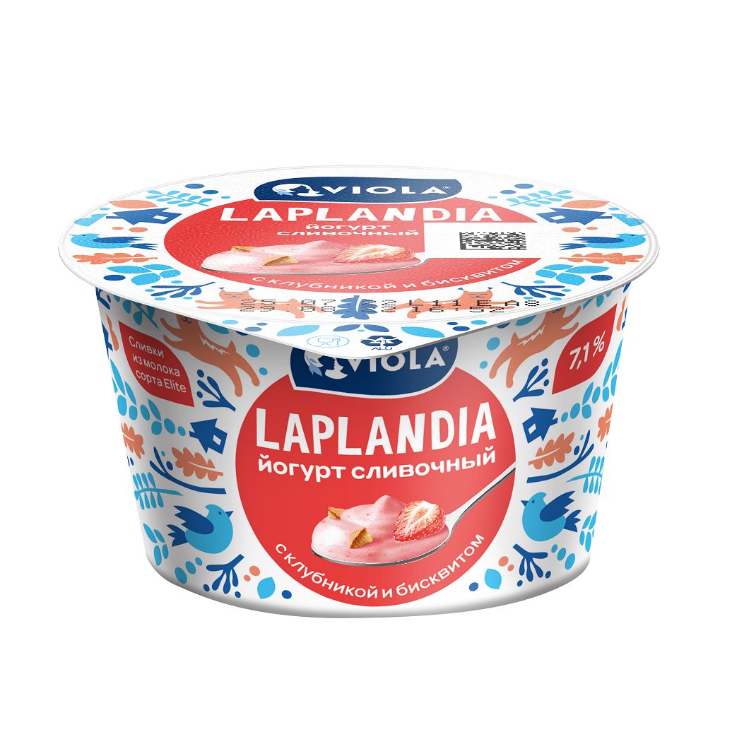 

Йогурт Viola Laplandia клубника-бисквит 7,1% 180 г