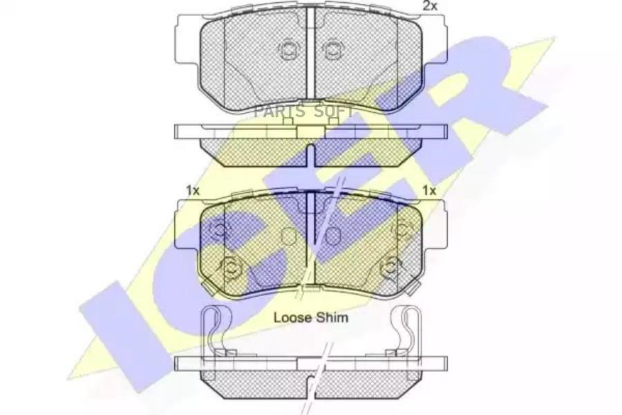 

Колодки Задние Hyundai Getz /Santa Fe 01- Icer 181645 Icer арт. 181645
