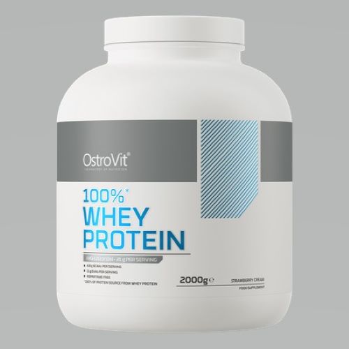Сывороточный протеин Ostrovit 100% Whey Protein 2000 g (Клубника-сливки)