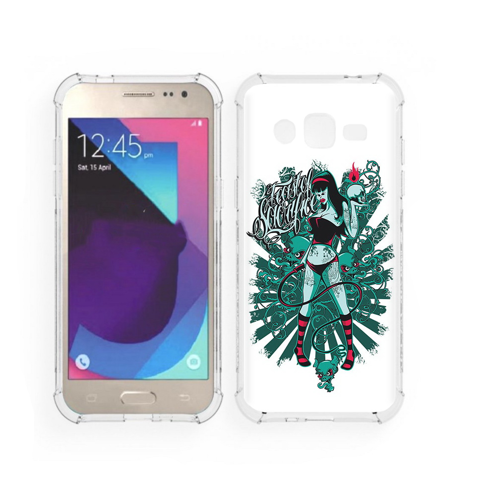 Чехол MyPads Tocco для Samsung Galaxy J2 нарисованная девушка в татуировках