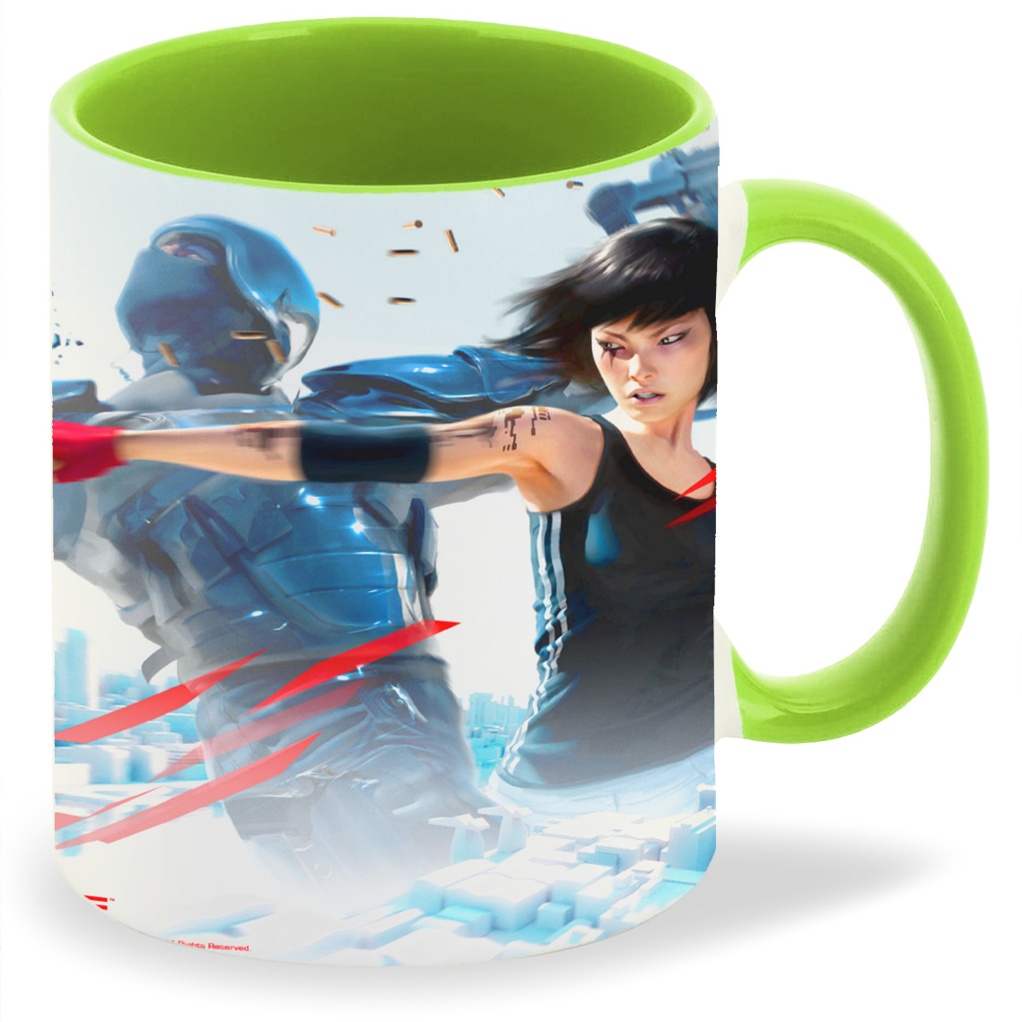 

Кружка CoolPodarok Mirrors Edge Удар кулаком, Mirrors Edge Удар кулаком