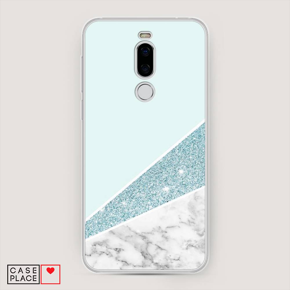 

Чехол Awog на Meizu X8 "Мрамор с голубыми блестками", Голубой;белый, 72950-3