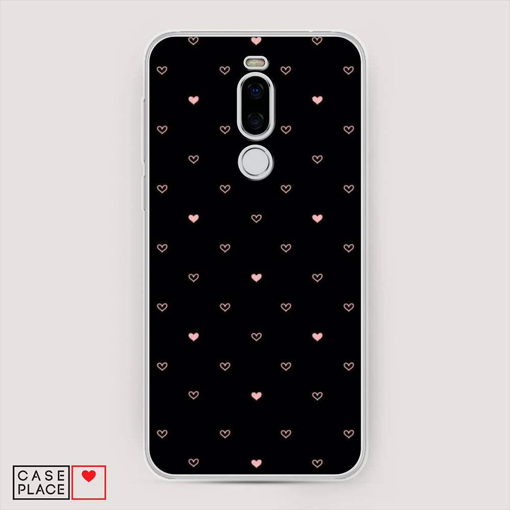 

Чехол Awog на Meizu X8 "Черный фон и сердечки", Розовый;серый;черный, 72950-3