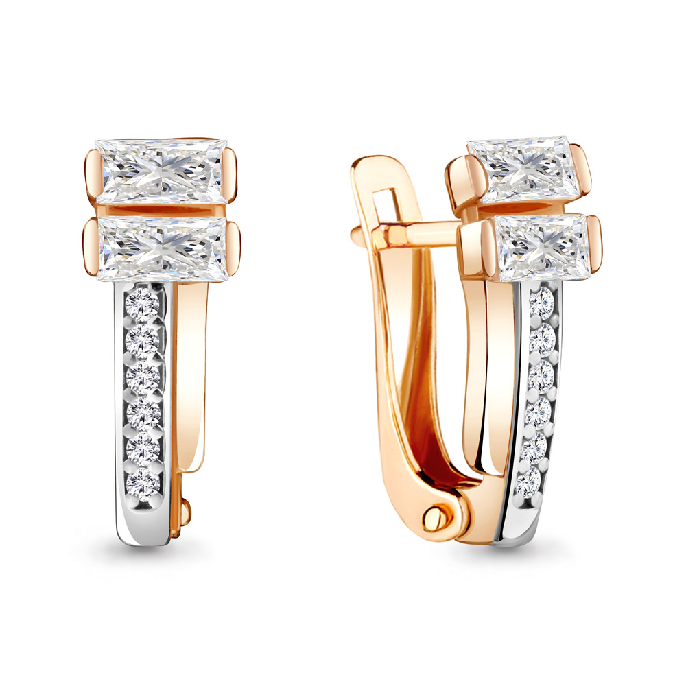 

Серьги из серебра с фианитом Aquamarine 48271А_925_з, 48271А_925_з