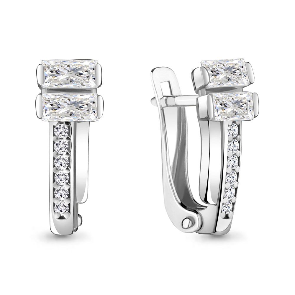 

Серьги из серебра с фианитом Aquamarine 48271А_925_р, 48271А_925_р