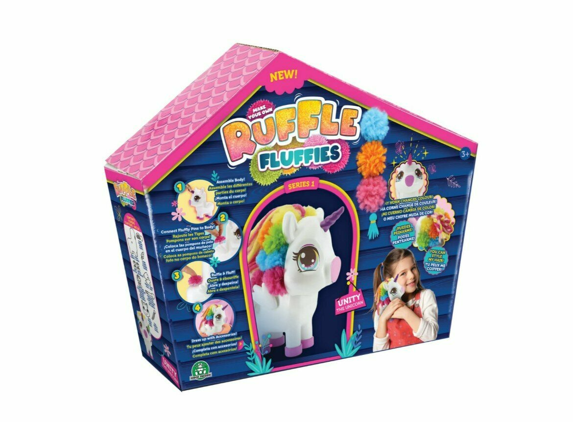Набор для создания игрушки из помпонов Ruffle Fluffies Единорожка Юника HUN1818