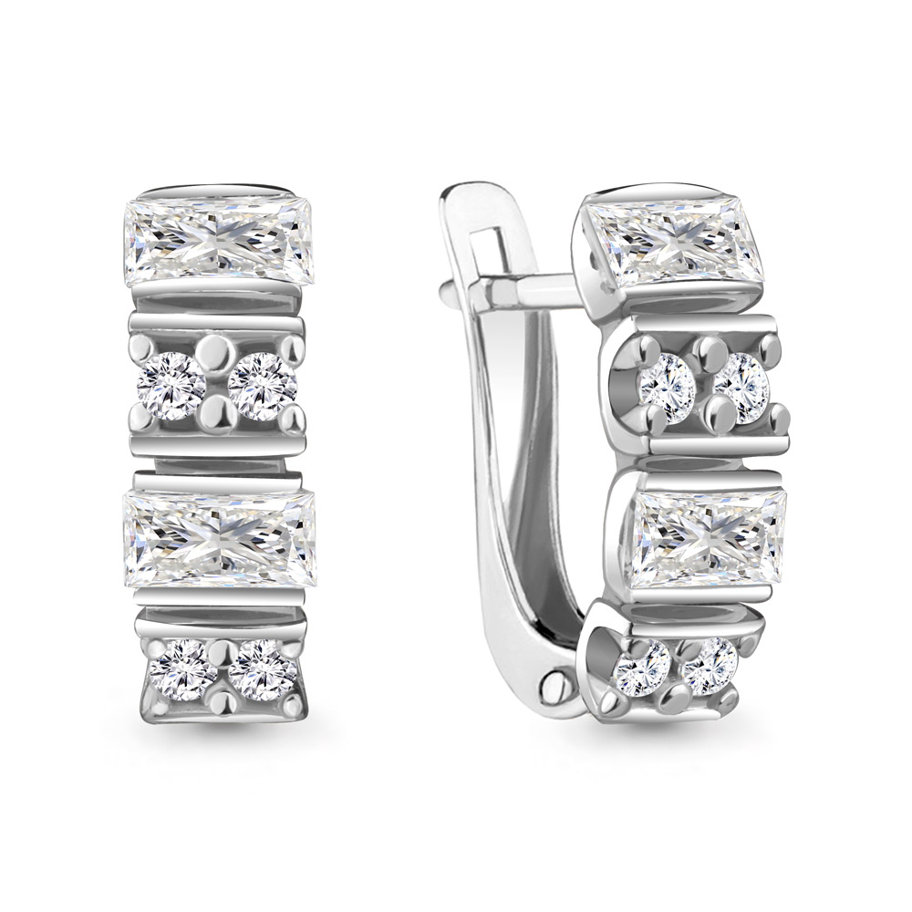 

Серьги из серебра с фианитом Aquamarine 48272А_925_р, 48272А_925_р