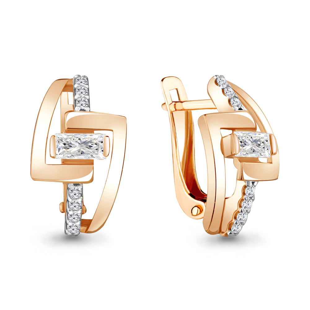 

Серьги из серебра с фианитом Aquamarine 48273А_925_з, 48273А_925_з