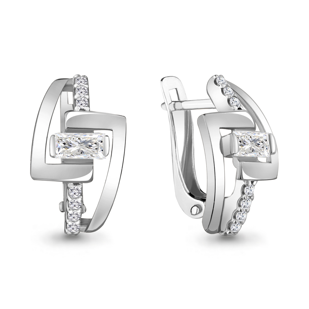 

Серьги из серебра с фианитом Aquamarine 48273А_925_р, 48273А_925_р