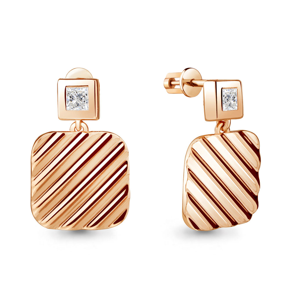 

Серьги подвески из серебра с фианитом Aquamarine 48276_925_з, 48276_925_з
