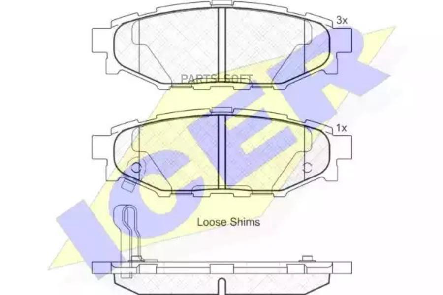 

Колодки Задние Subaru Forester / Legacy / Outback Icer 181759 Icer арт. 181759