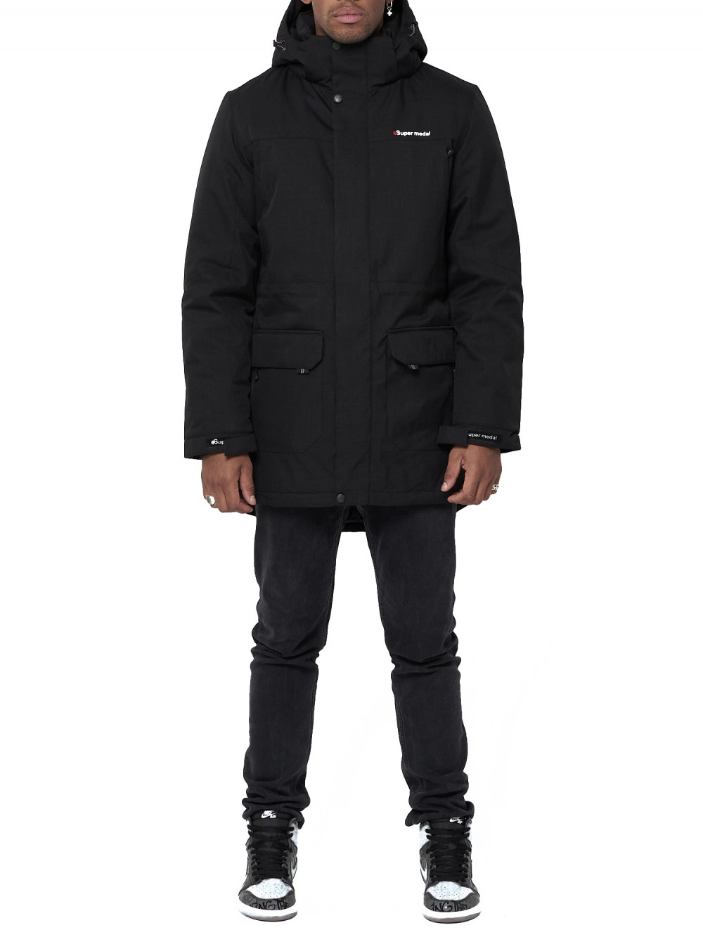 

Парка мужская NoBrand AD88811 черная 3XL, Черный, AD88811
