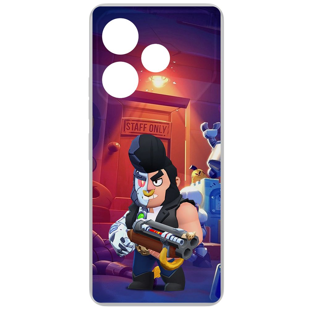 

Чехол-накладка Krutoff Clear Case Brawl Stars-Б-800 для TECNO Pova 6, Прозрачный