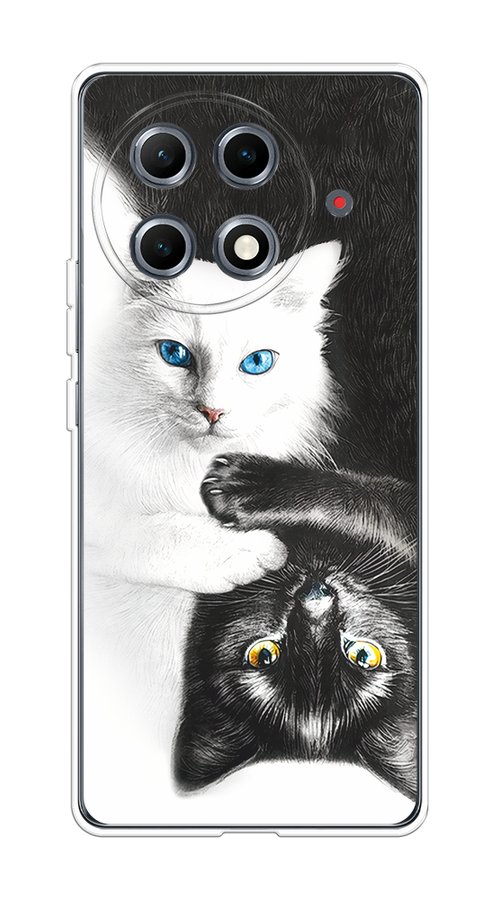 

Чехол на Tecno Camon 30S Pro "Коты Инь-Янь", Черный;белый;голубой, 309550-1
