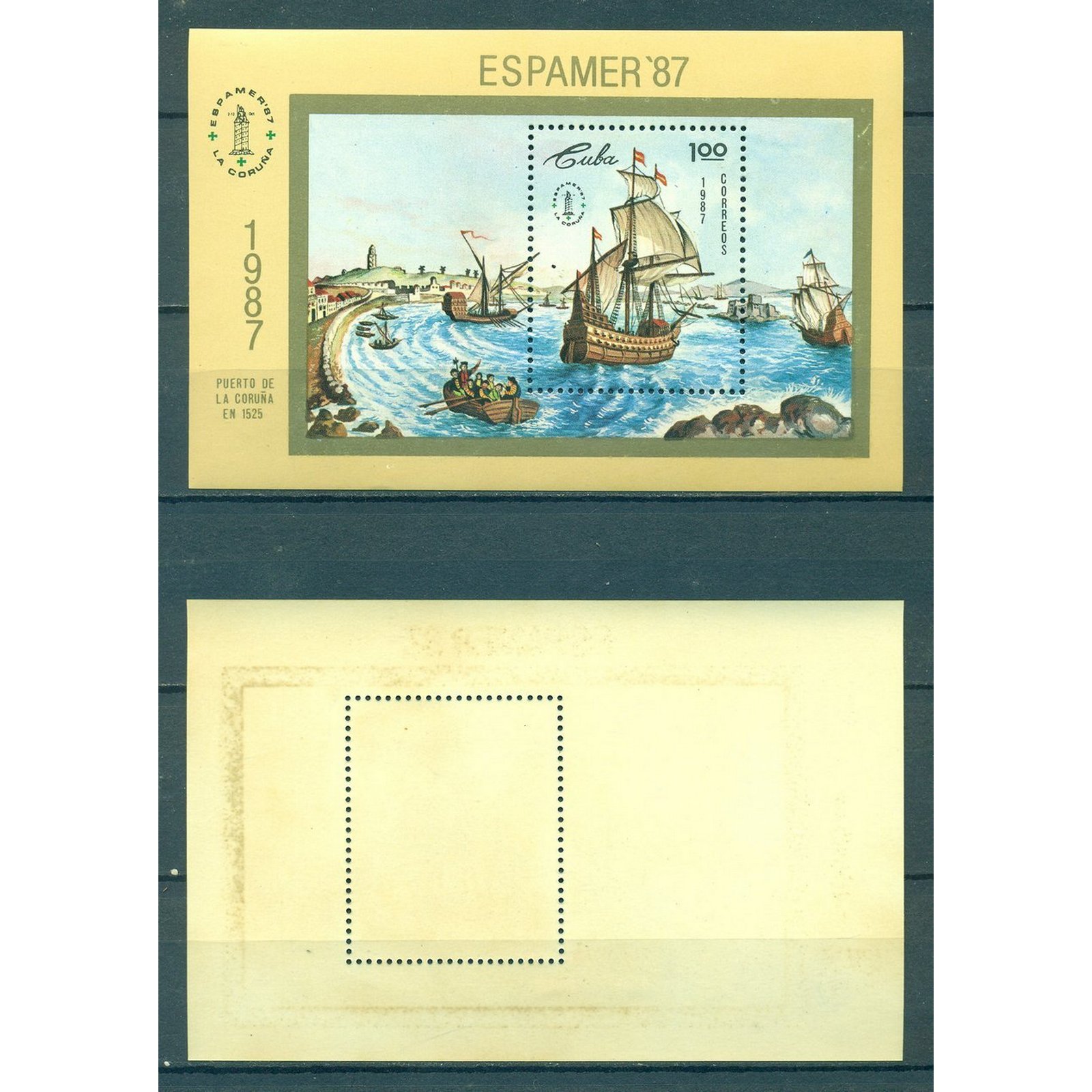 

Почтовые марки Куба Выставка марок ESPAMER 87 - Корабли Корабли, Парусники
