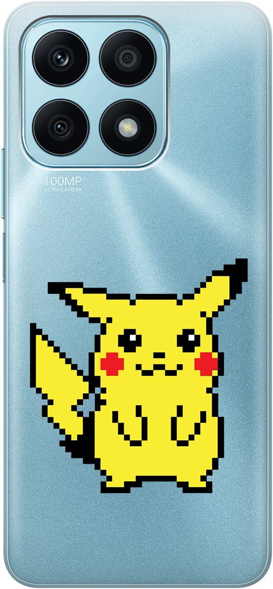 

Силиконовый чехол на Honor X8a с 3D принтом "Pixel Pikachu" прозрачный, Прозрачный;желтый, 158892
