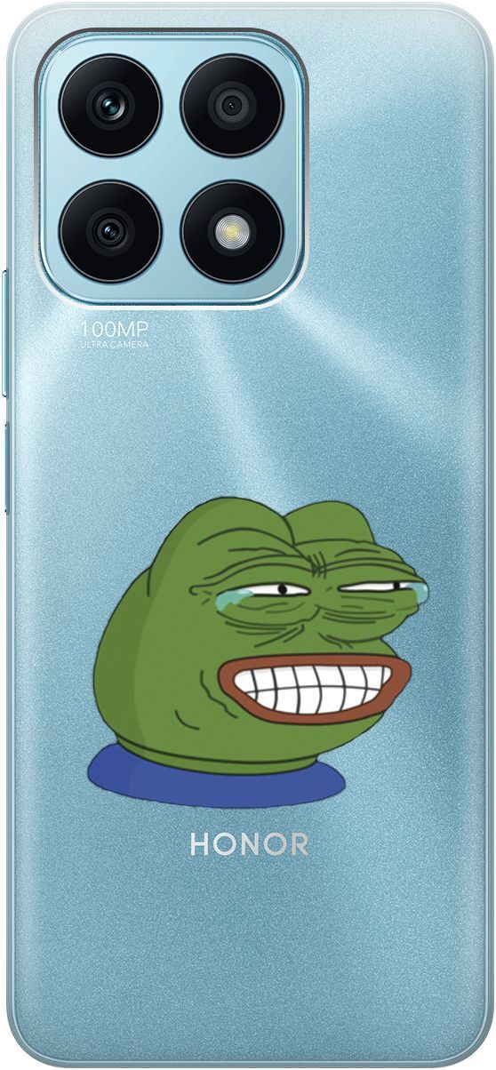 

Силиконовый чехол на Honor X8a с 3D принтом "Pepe the Frog" прозрачный, Прозрачный;зеленый, 158892