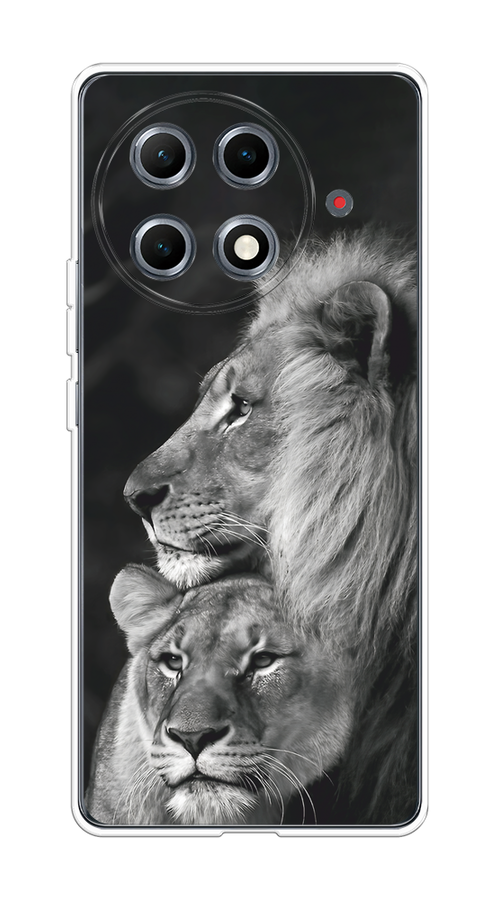 

Чехол на Tecno Camon 30S Pro "Львиная пара", Черный;серый;белый, 309550-1