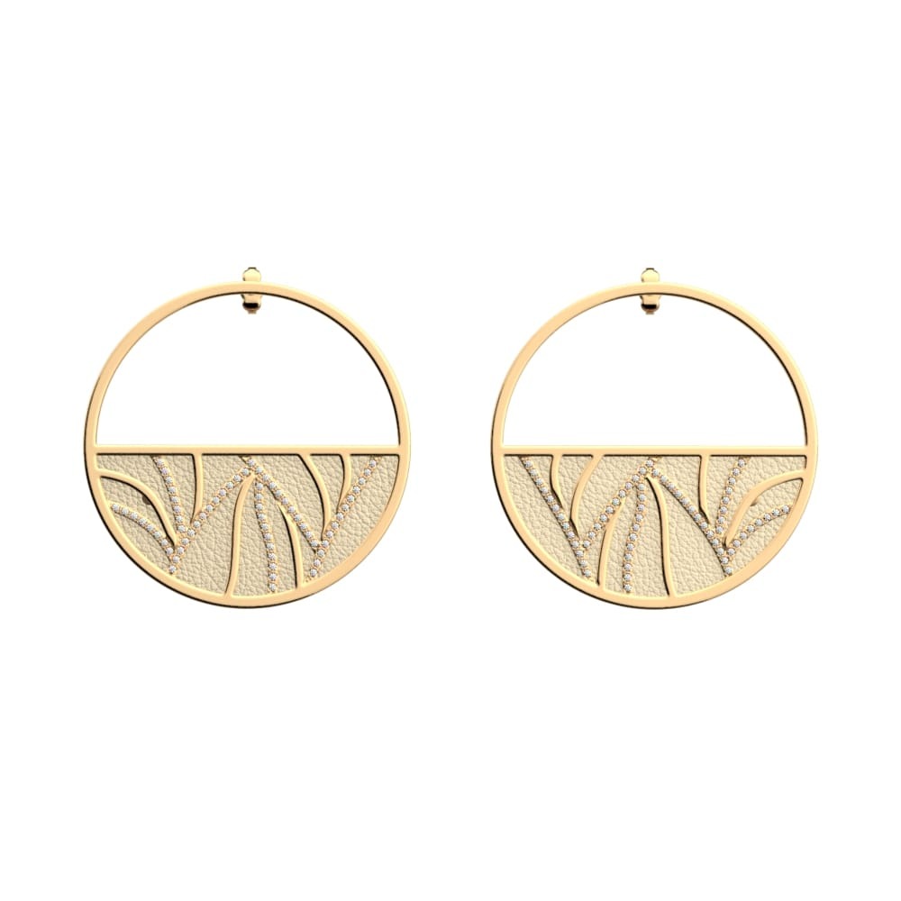 

Серьги из латуни Les Georgettes 7032638 19 08 C4, фианит/натуральная кожи, 7032638 19 08 C4